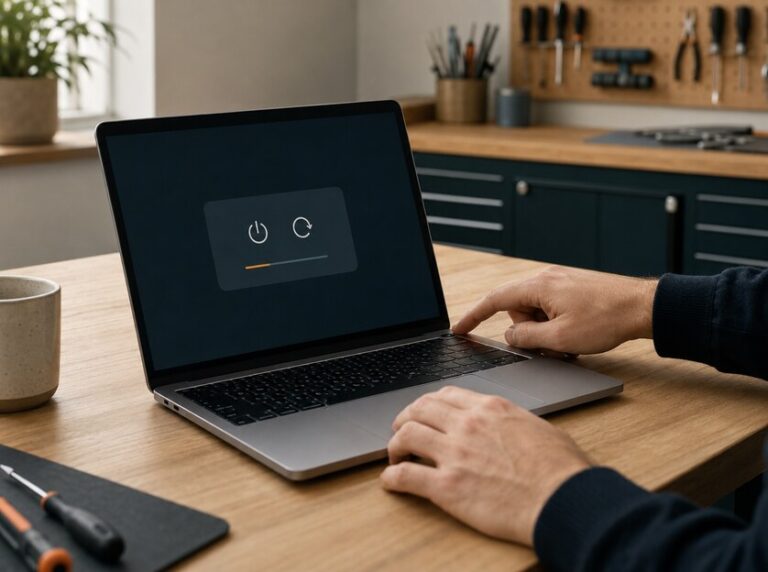 Kontrolliertes Ausschalten und Neustarten eines MacBook