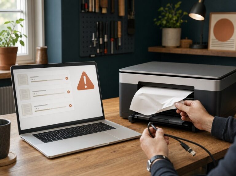 Druckerproblem am MacBook mit Papierstau und fehlerhaften Druckaufträgen